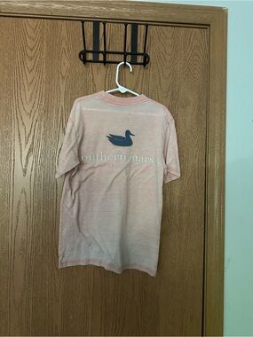 Southern Marsh Light Pink Tee with Navy Duck Logo